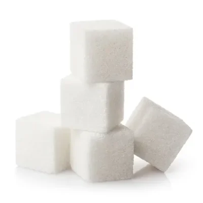 sugar cubes on white